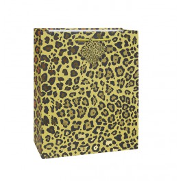 GOLD FOIL LEOPARD GIFTBAG-MED