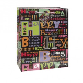 BOLD FOIL BDAY GIFT BAG-LARGE