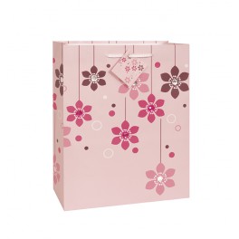 PINK JEWEL FLOWERS GIFT BAG-LG