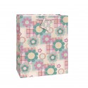 PLAID GLTR FLWRS GIFTBAG-LG