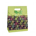 LIME PEACOCK PURSE GIFTBAG-LG