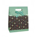 TEAL FLORAL PURSE GIFTBAG-LG