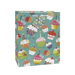 FOIL CUPCAK WISH GIFTBAG-JMBO