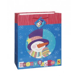 MRY XMAS SNWMN CUT GIFTBAG-MED