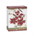 POINSETTIA FOIL GIFTBAG-MED