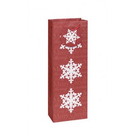 RED SNOWFLAKES-WINE BAG
