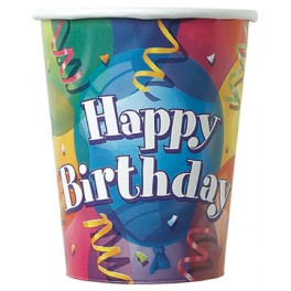 8 BRILLIANT BDAY 9OZ CUPS