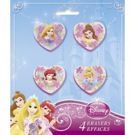 4 PRINCESS SHAPED ERASERS