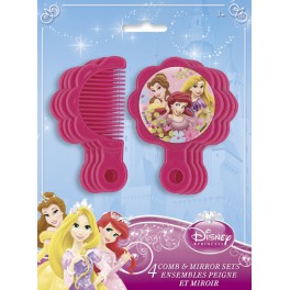 4 DISNEY PRINCESS COMB & MIRRO