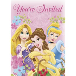 8 DISNEY PRINCESS INVITATIONS