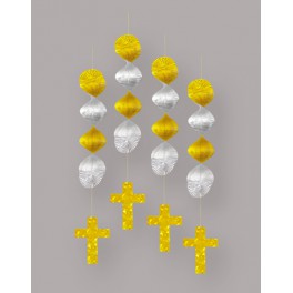 4 18" CROSS HANG DECORATIONS