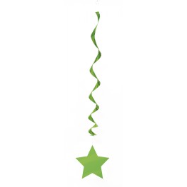3 LIME GRN STAR HANG SWIRL-26"