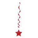 3 RUBY RED STAR HANG SWIRL-26"