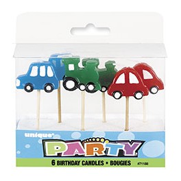 6 CAR PICK BIRTHDAY CANDLES