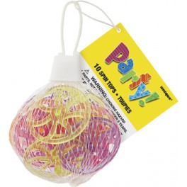 10 CRYSTAL SPIN TOPS -NET BAG