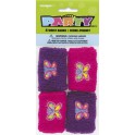 4 WRIST BANDS WITH BUTTERFLIES