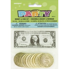 2 MONEY AND COINS SETS