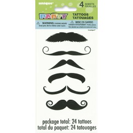 4 MUSTACHE TATTOO SHEETS