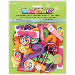 FESTIVE PINATA FILLER 36PC FAV