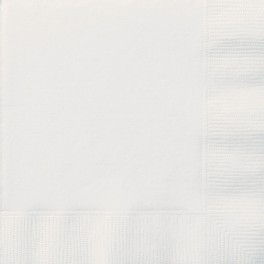 20 BRIGHT WHITE LUNCH NAPKINS
