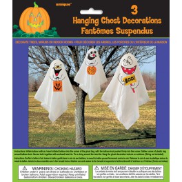 3 GHOST HANGING DECORATIONS