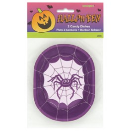 2 SPIDER OVAL CANDY DISHES