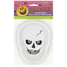 2 SKELETON CANDY DISHES