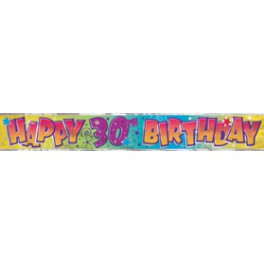 FOIL HAPPY 30TH BDAY BNNR 12FT