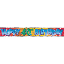 FOIL HAPPY 40TH BDAY BNNR 12FT