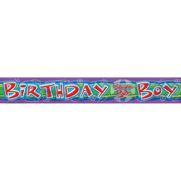 BIRTHDAY BOY FOIL BANNER 12 FT