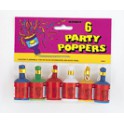 6 CT PARTY POPPERS