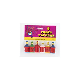 6 CT PARTY POPPERS