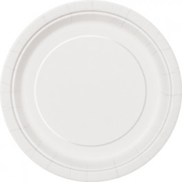 8 BRIGHT WHITE 7'' PLATES