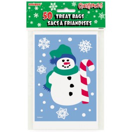 50 SNOWMAN TREAT BAGS 4X6