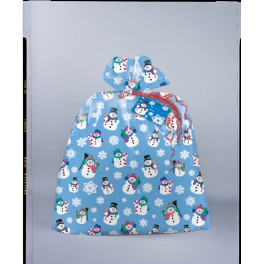 XMAS SNWMAN JUMBO PLSTC GIFTBG