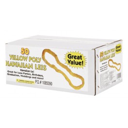 50 POLY LEIS 33'' YELLOW BOX