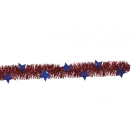 PATRIOTIC TINSEL GARLAND 9FT