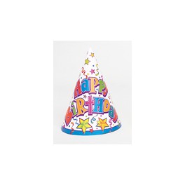 8 BDAY STARS PARTY HATS