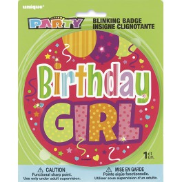 BDAY GIRL LRG BLINKING BADGE