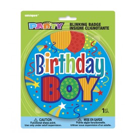 BDAY BOY LRG BLINKING BADGE