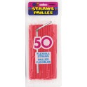 50 CT FLEX STRAWS RUBY RED