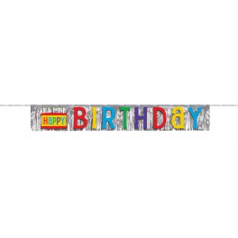 FOIL FRINGE BDAY BANNR 4.75 FT