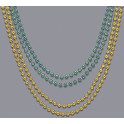 4 32'' GOLD&GREEN METALC BEADS