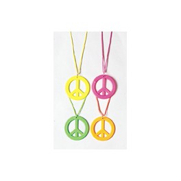 PEACE SIGN NECKLACE - NEON