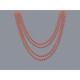 4 32'' ORANGE METALLIC BEADS