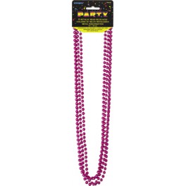 4 32'' HOT PINK BEAD NECKLACE