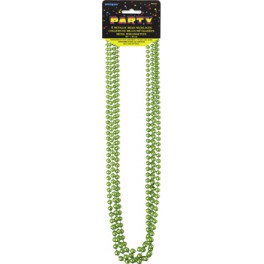 4 32'' LIME GREEN BEAD NECKLCE