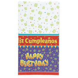 BDAY CUMPLEANOS TABLECVR PLSTC