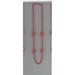 36'' RED BASEBALL BEAD NECKLAC