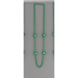 36'' GREEN BASEBALL BEAD NECKL